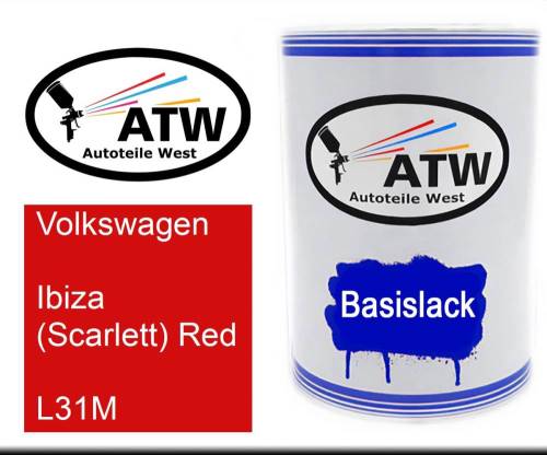 Volkswagen, Ibiza (Scarlett) Red, L31M: 500ml Lackdose, von ATW Autoteile West.